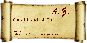 Angeli Zoltán névjegykártya