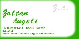 zoltan angeli business card